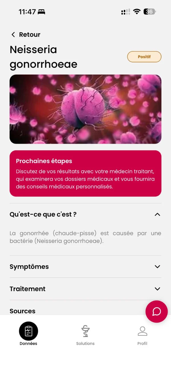 Application Red drop LAB. : fiche d'information